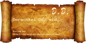 Derecskei Dávid névjegykártya